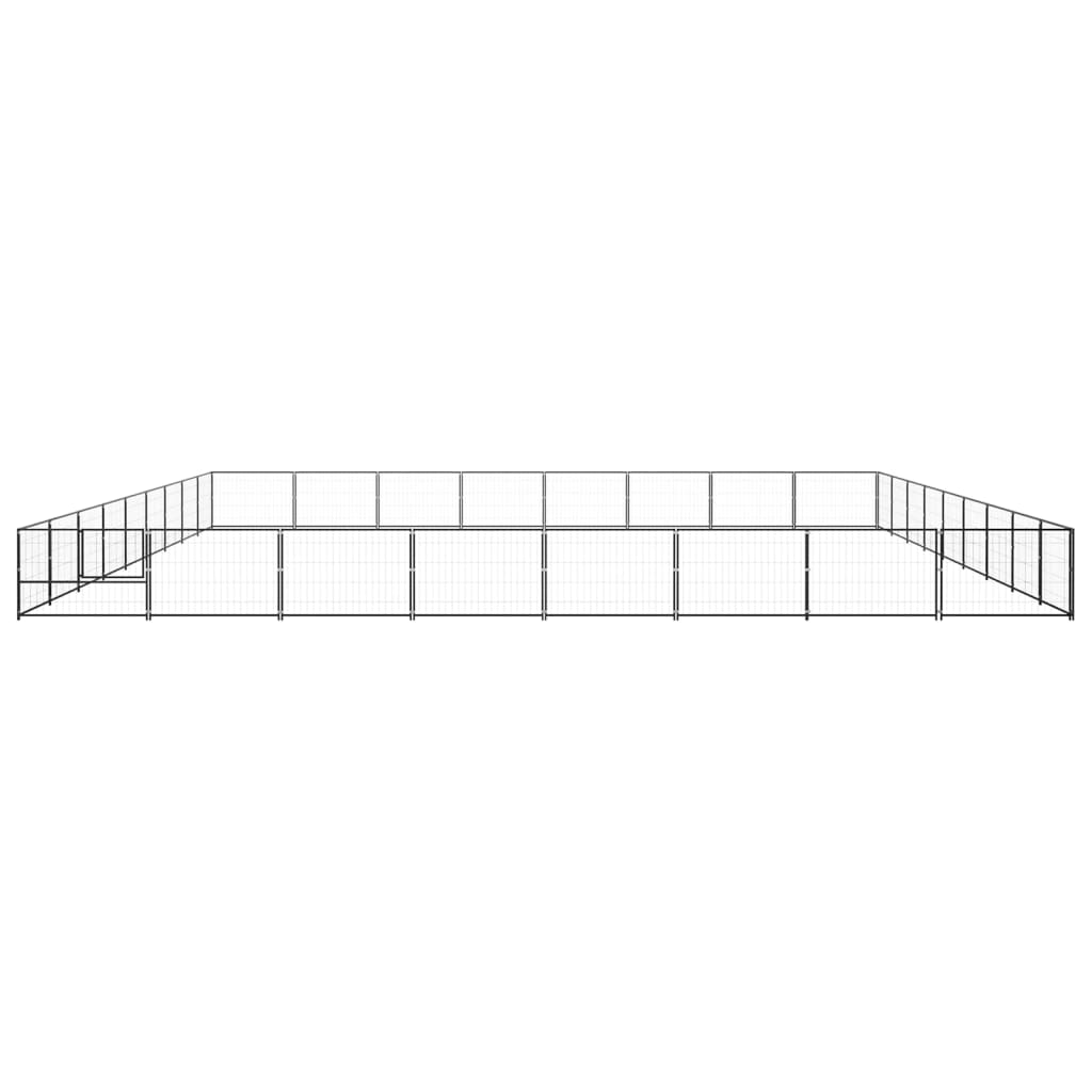 Vidaxl Dog Kennel 72 m² stalowa czarna
