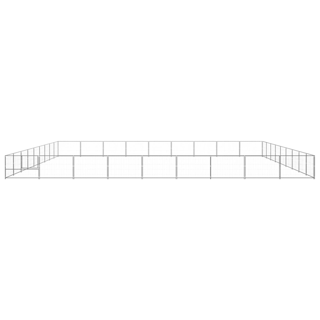 Vidaxl Dog Kennel 81 m² stalowy srebrny kolor