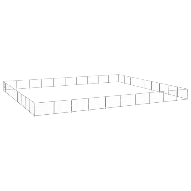 Vidaxl Dog Kennel 90 m² stalowy srebrny kolor