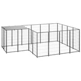 Vidaxl Dog Kennel 6,05 m² stalowy czarny