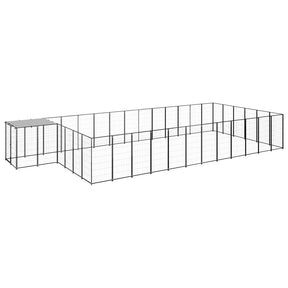 Vidaxl Dog Kennel 22,99 m² stalowa czarna