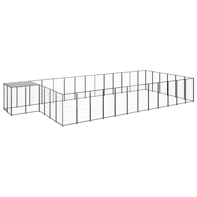 Vidaxl Dog Kennel 22,99 m² stalowa czarna