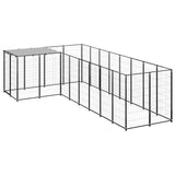 Vidaxl Dog Kennel 6,05 m² stalowy czarny