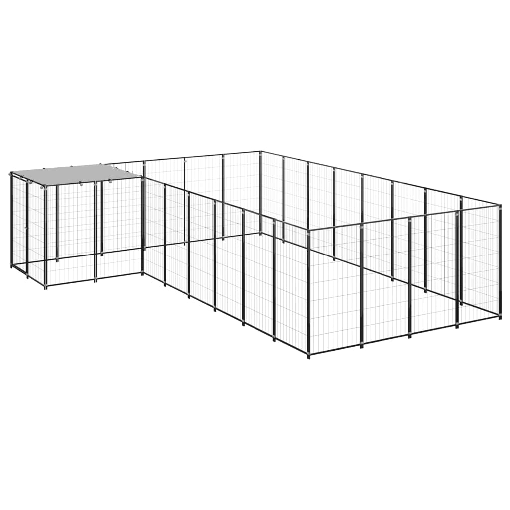 Vidaxl Dog hodera 10,89 m² stalowa czarna
