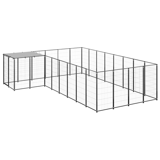 Vidaxl Dog hodera 10,89 m² stalowa czarna