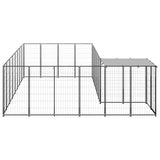 Vidaxl Dog hodera 10,89 m² stalowa czarna