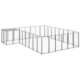 Vidaxl Dog Kennel 15,73 m² stalowa czarna