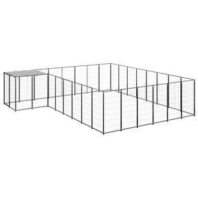 Vidaxl Dog Kennel 15,73 m² stalowa czarna