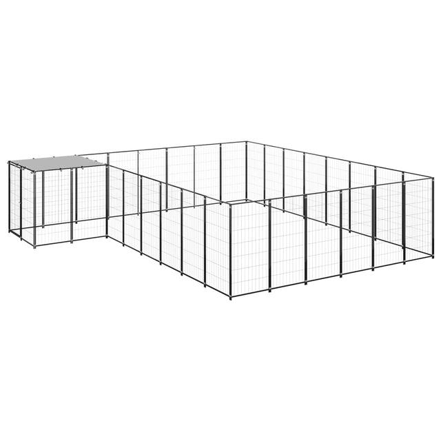 Vidaxl Dog Kennel 15,73 m² stalowa czarna