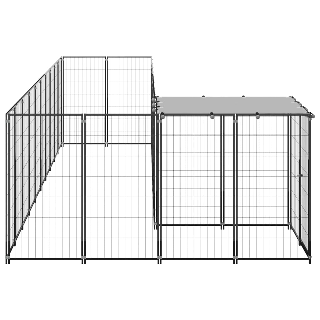 Vidaxl Dog hodera 7,26 m² stalowa czarna