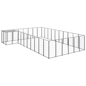 Vidaxl Dog Kennel 19,36 m² stalowa czarna