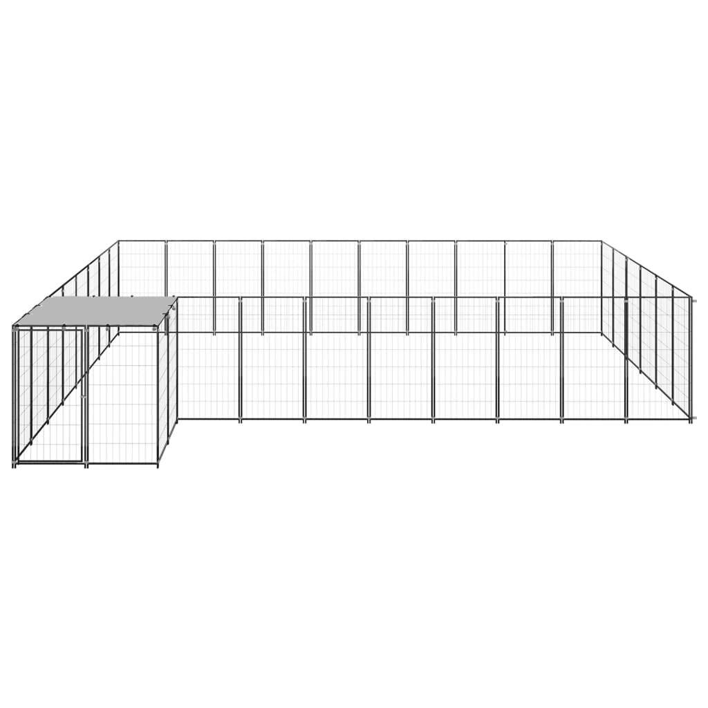 Vidaxl Dog Kennel 19,36 m² stalowa czarna