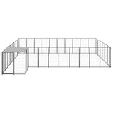 Vidaxl Dog Kennel 19,36 m² stalowa czarna