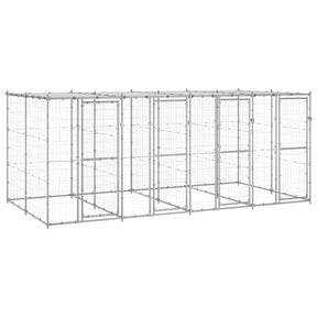 Kennel psa Vidaxl z dachem 9,68 m² stalowy