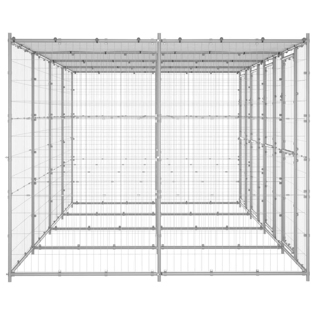 Kennel psa Vidaxl z dachem 9,68 m² stalowy