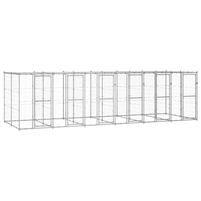Kennel psa Vidaxl z dachem 14,52 m² stalowy