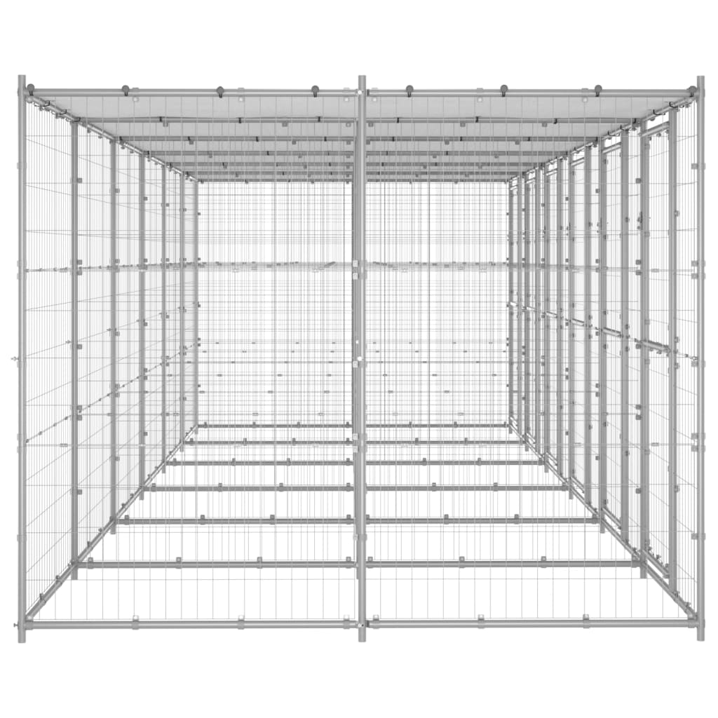 Kennel psa Vidaxl z dachem 14,52 m² stalowy