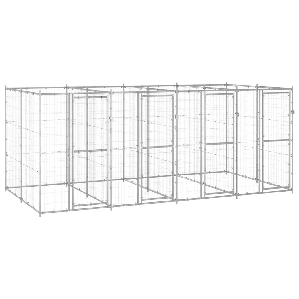 Vidaxl Dog Kennel 9,68 m² stal ocynkowana
