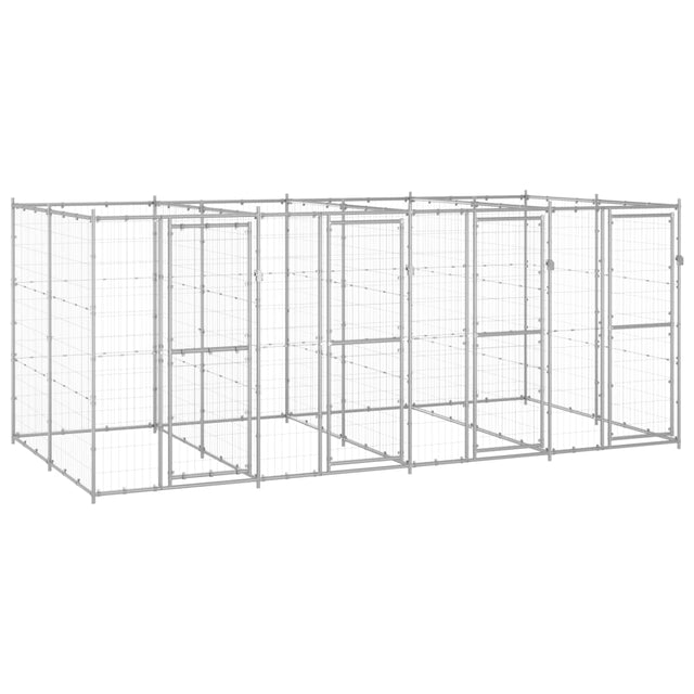 Vidaxl Dog Kennel 9,68 m² stal ocynkowana