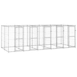 Vidaxl Dog Kennel 12,1 m² stal ocynkowana