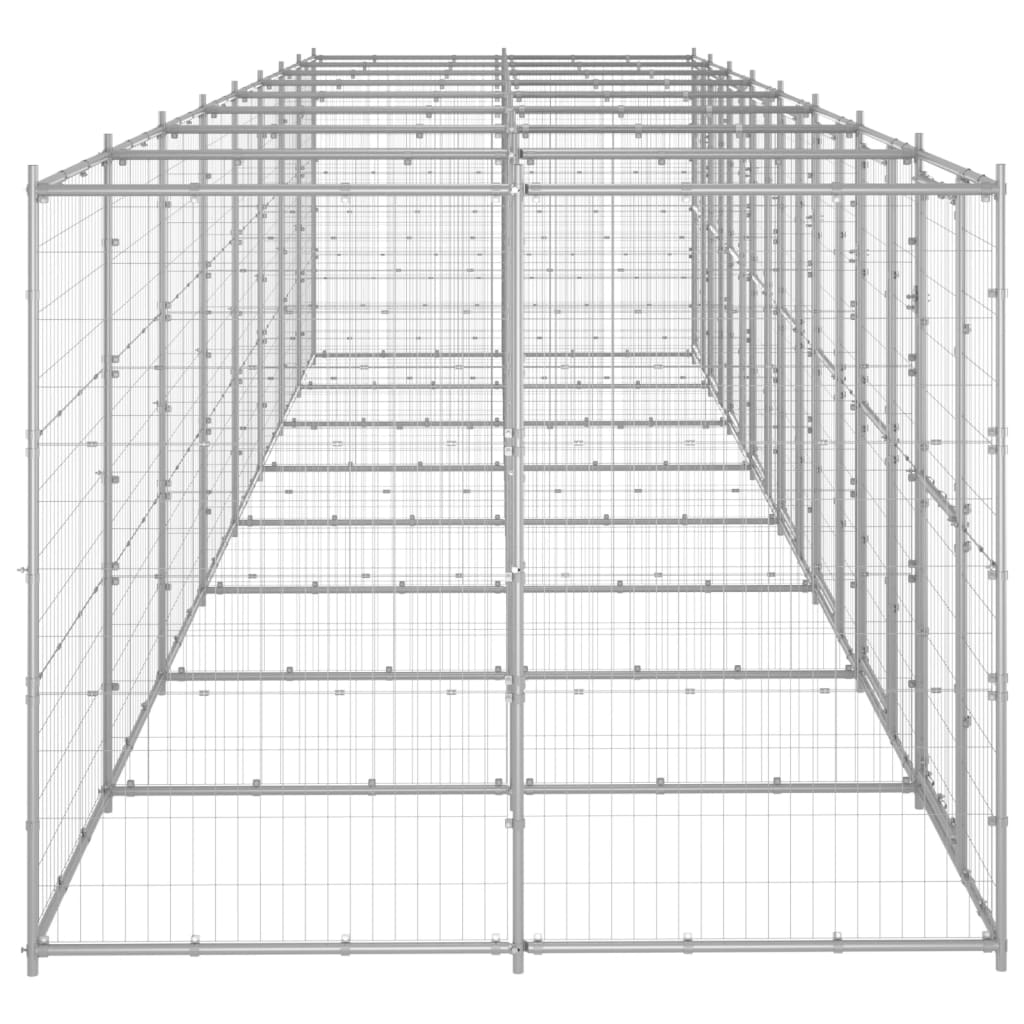 Vidaxl Dog Kennel 19,36 m² stal ocynkowana