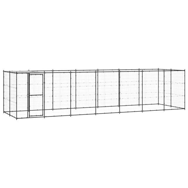 Vidaxl Dog Hodel z dachem 16,94 m² stal