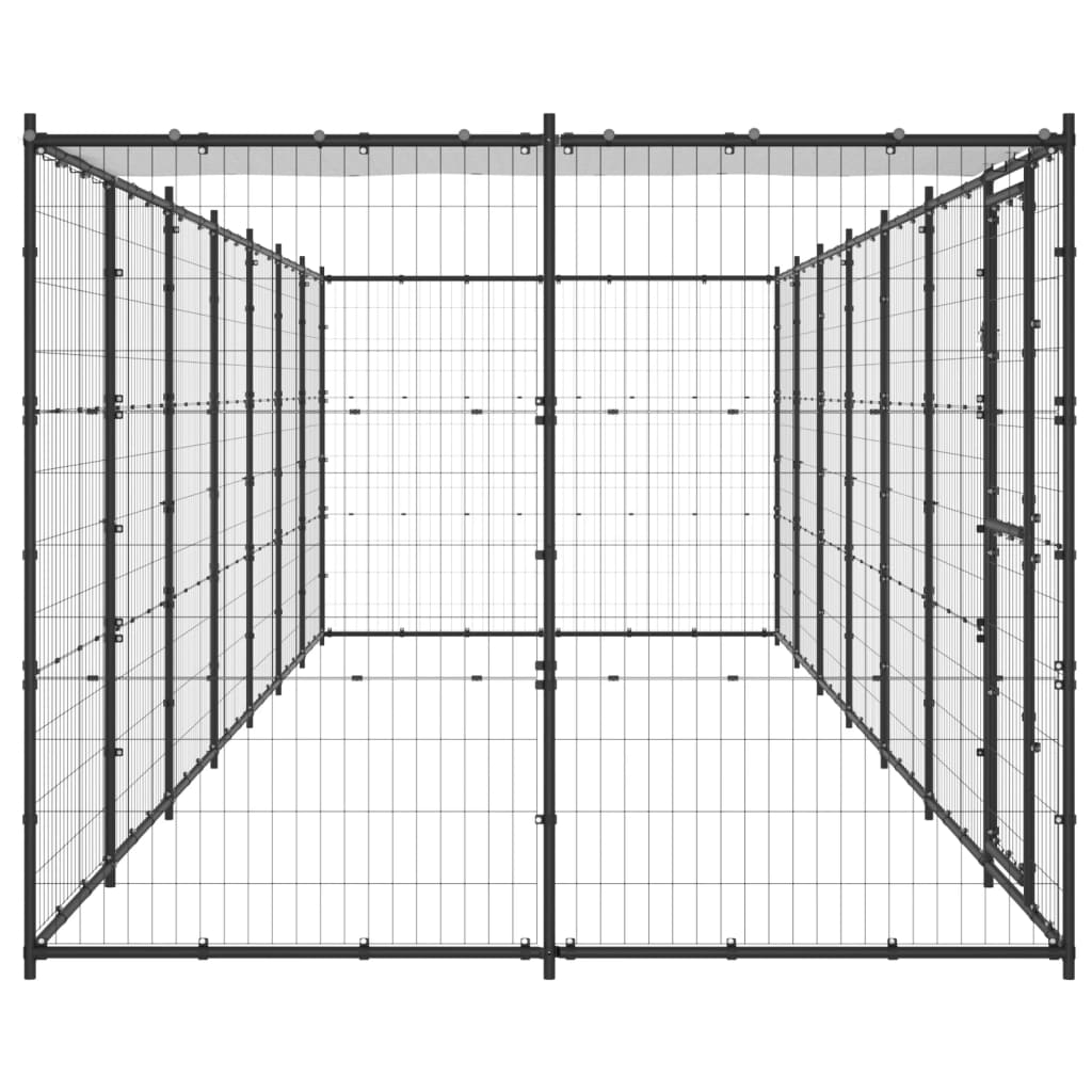 Vidaxl Dog Hodel z dachem 16,94 m² stal