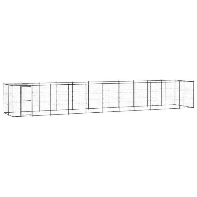 Vidaxl Dog hodera z dachem 26,62 m² stal