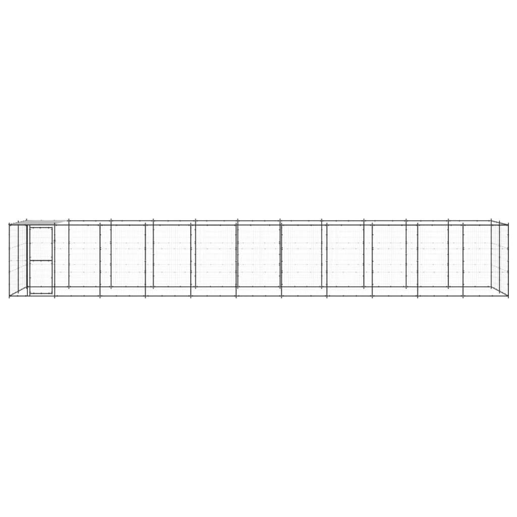 Vidaxl Dog hodera z dachem 26,62 m² stal