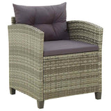 Vidaxl tuinstoel met kussens poly rattan grijs