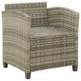 Vidaxl tuinstoel met kussens poly rattan grijs