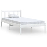 Vidaxl bedframe massief grenenhout wit 75x190 cm