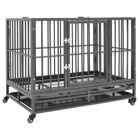 Vidaxl Dog Bank z kółkami 102x72x85 cm stal