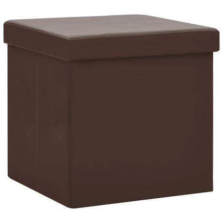 Vidaxl opbergkruk inklapbaar pvc bruin