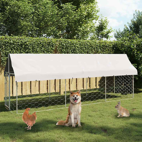 Kennel psa Vidaxl na zewnątrz z dachem 400x100x150 cm