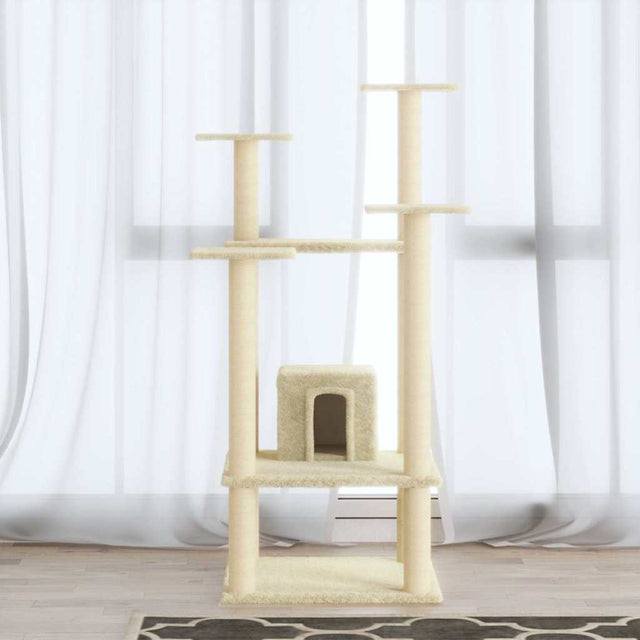 Vidaxl Cat Scrating Post z Sisal Scratosing Posts 110 cm kremowy