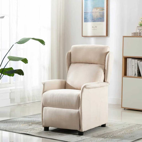 Vidaxl ligstoel crème polyester