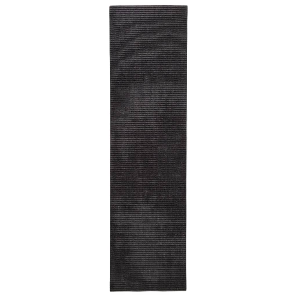 Vidaxl dywan 66x250 cm naturalny sisal czarny