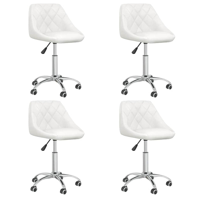 Vidaxl eetkamerstoelen draaibaar 4 st kunstleer wit