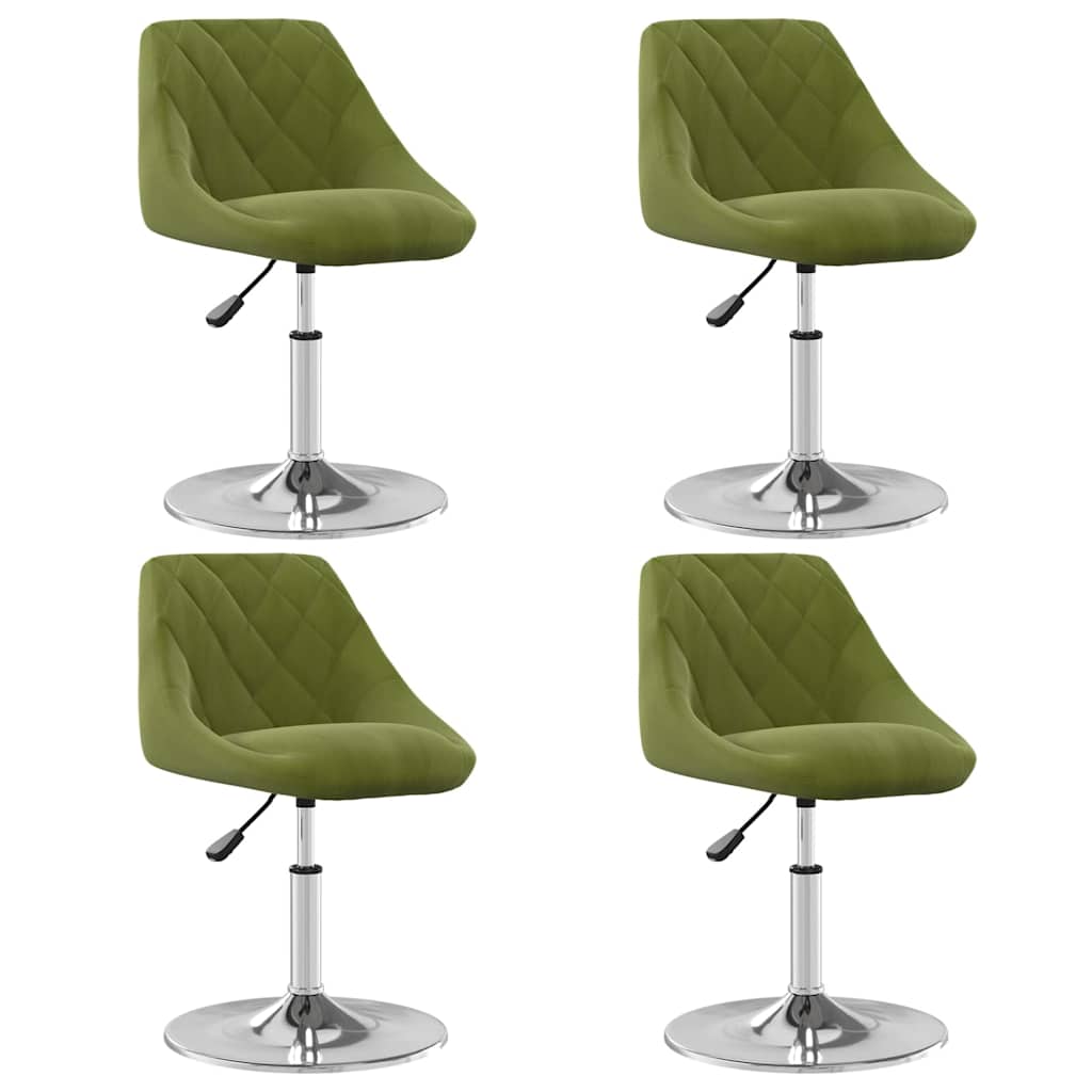 Vidaxl eetkamerstoelen draaibaar 4 st fluweel lichtgroen