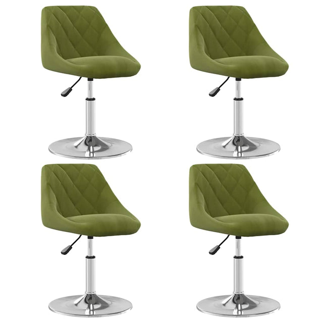 Vidaxl eetkamerstoelen draaibaar 4 st fluweel lichtgroen
