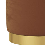 Vidaxl hocker met opbergruimte rond fluweel 31 x 37 cm bruin
