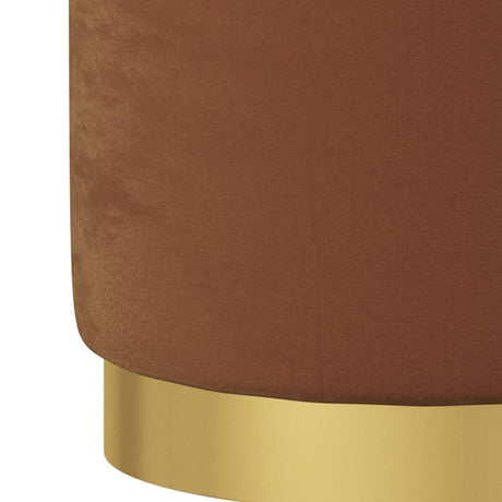 Vidaxl hocker met opbergruimte rond fluweel 31 x 37 cm bruin