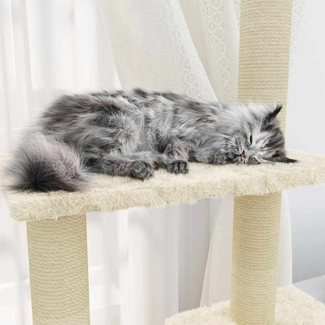 Vidaxl Cat Furniture z Sisal Scratosing Posts 155 cm kremowe kremowe
