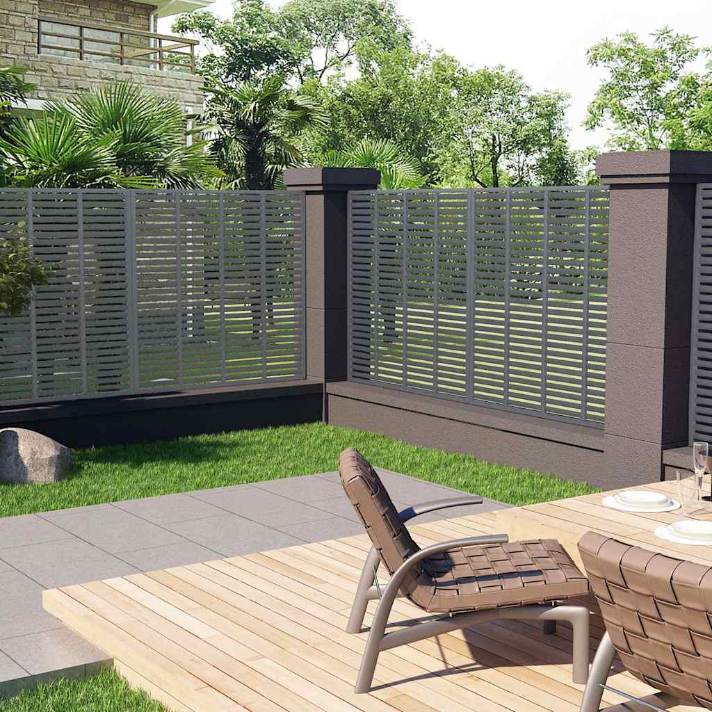 Vidaxl Lamellenhek 180x180 cm HKC Grey