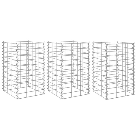 Vidaxl Gabion Planters 3 ST EDIDED 30X30x50 CM Żelazo