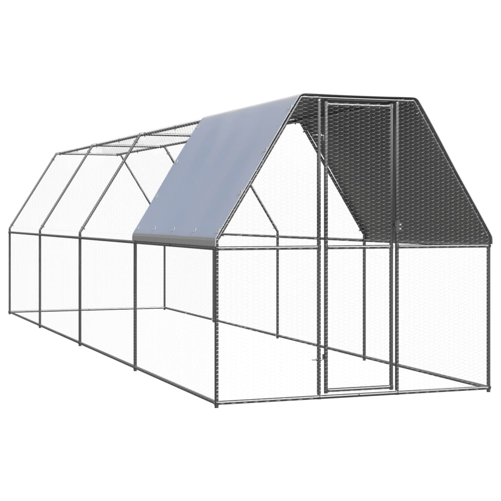 Vidaxl kurczak Coop 2x8x2 M ocynkowana stal