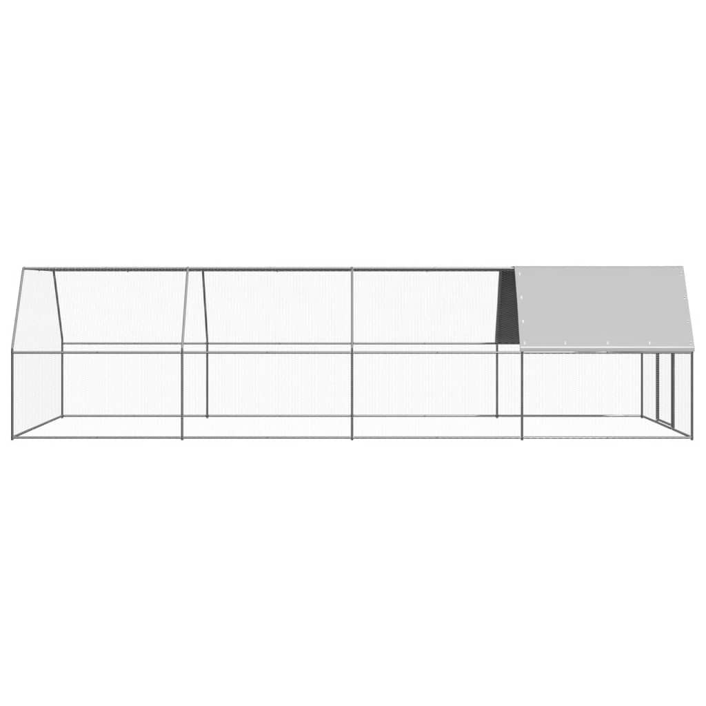 Vidaxl kurczak Coop 3x8x2 M ocynkowana stal
