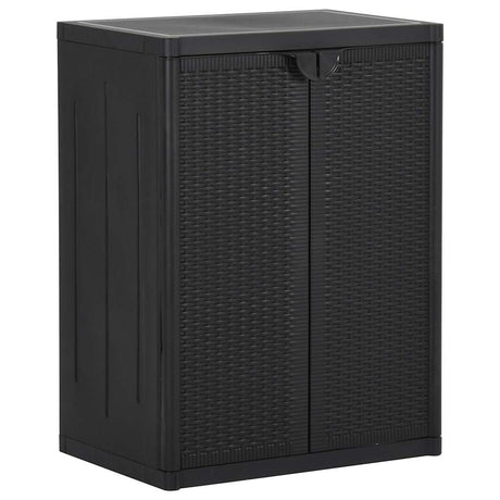 Vidaxl tuinkast 65x45x88 cm polypropyleen rattan zwart