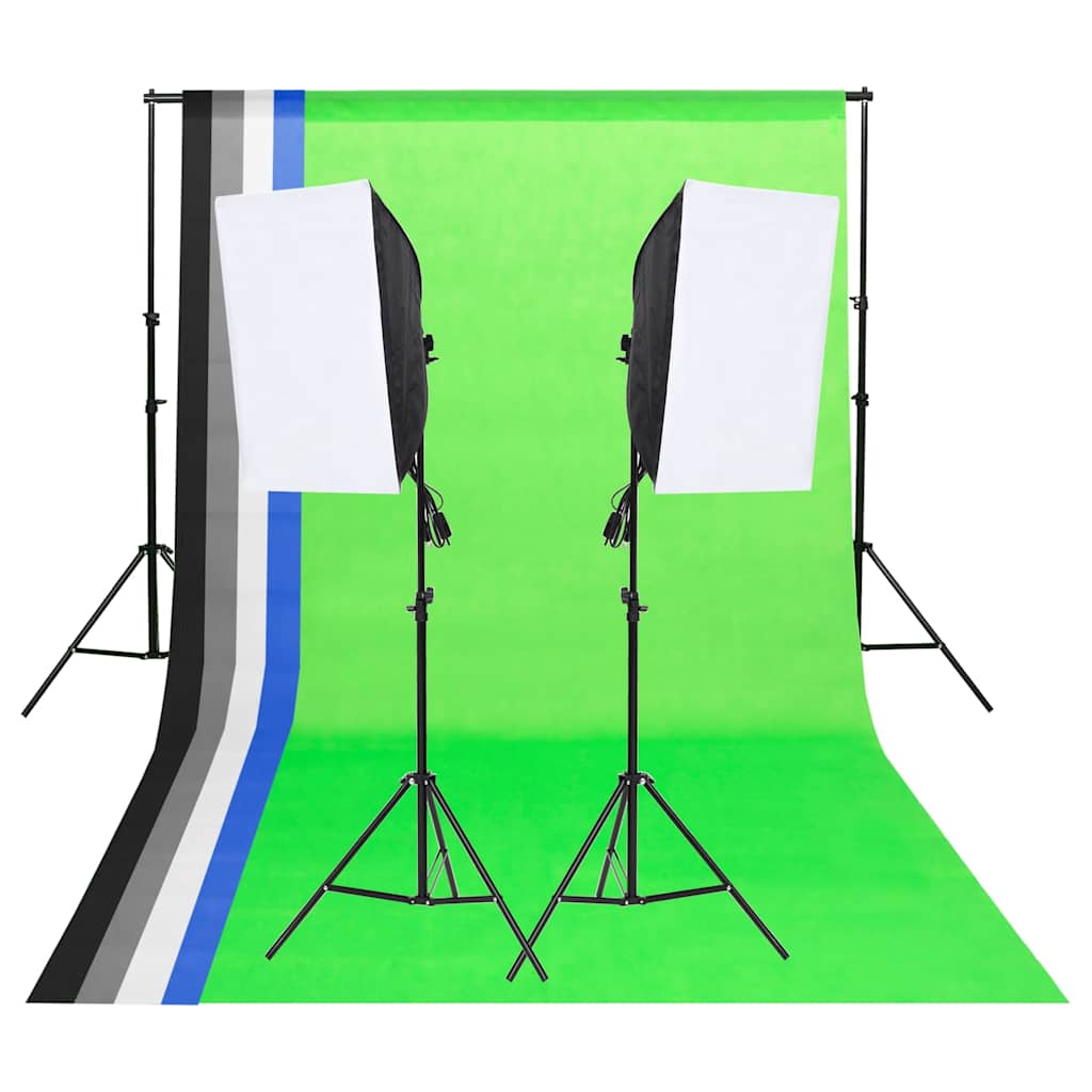 Zestaw oświetlenia Vidaxl Studio z tłem i softboxami